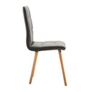 Set 2 Sedie Moderne Imbottite in Similpelle e Legno Grigio 45x56x93 cm 