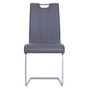 Set 2 Sedie Design Moderno in Metallo con Rivestimento in Pelle PU Grigio 