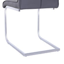 Set 2 Sedie Design Moderno in Metallo con Rivestimento in Pelle PU Grigio 