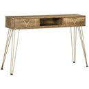 Tavolo Consolle Ingresso 120x29x79 cm in Truciolato e Acciaio Bronzo