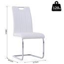 Set 2 Sedie Design Moderno in Metallo con Rivestimento in Pelle PU Bianco 