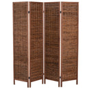 Separé 4 Pannelli in Bambù e Legno Scuro 180x180x2 cm 