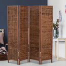 Separé 4 Pannelli in Bambù e Legno Scuro 180x180x2 cm 