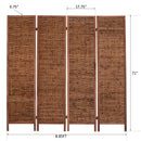 Separé 4 Pannelli in Bambù e Legno Scuro 180x180x2 cm 