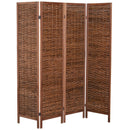 Separé 4 Pannelli in Bambù e Legno Scuro 180x180x2 cm 