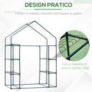 Serra da Giardino con Scaffali e Tetto a Spiovente in PE 143x73x195 cm 