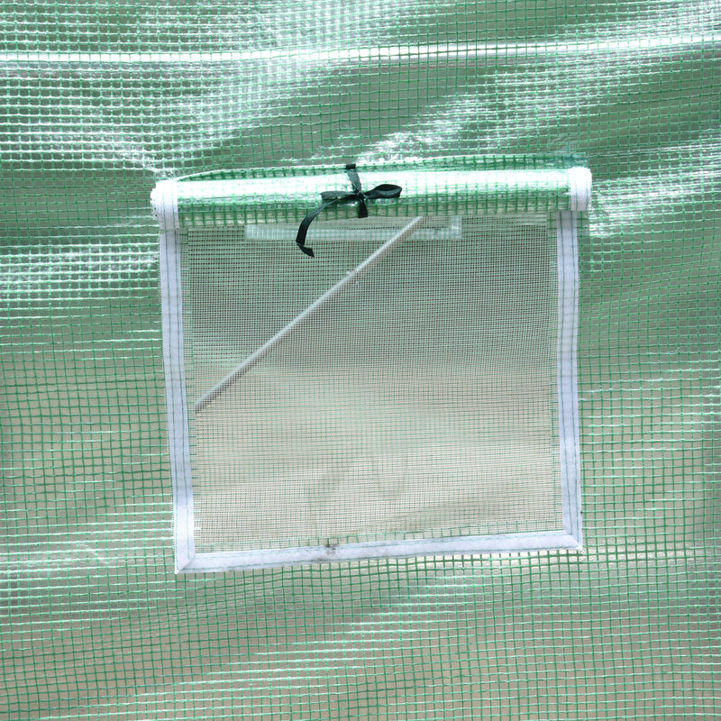 Serra a Tunnel da Giardino Struttura in Acciaio con 8 Finestre Verde 500x200x210 cm 