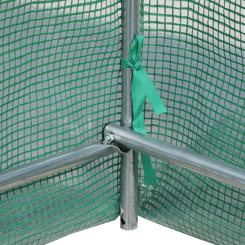 Serra a Tunnel da Giardino Struttura in Acciaio con 8 Finestre Verde 500x200x210 cm 