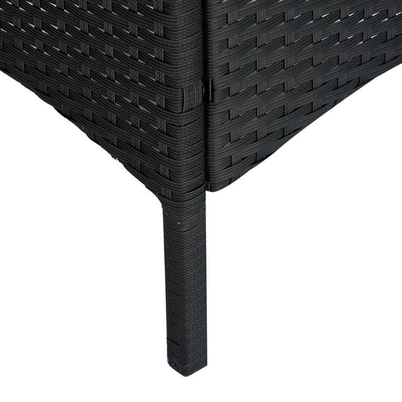 Set Salotto da Giardino 2 Poltroncine e Tavolino con Cuscini Rattan Sintetico Nero 