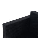 Set Salotto da Giardino in Rattan Sintetico Divano e Poggiapiedi con Cuscini Nero 