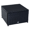 Set Salotto da Giardino in Rattan Sintetico Divano Pouf e Tavolino con Cuscini Nero 