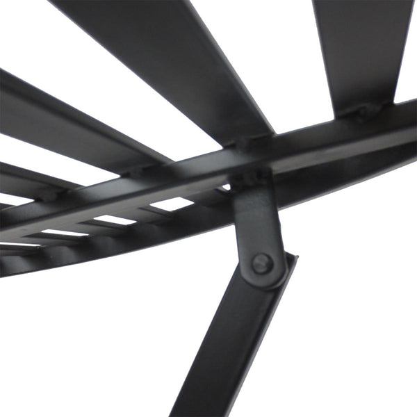 acquista Set aus Couchtisch und 2 klappbaren Gartenstühlen aus schwarzem Metall