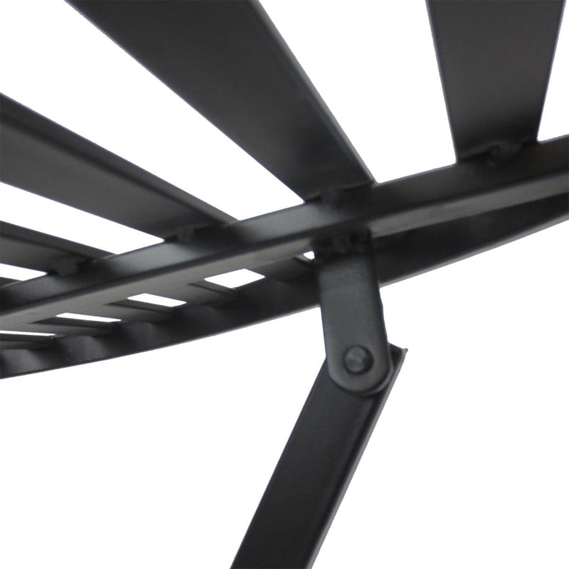 Set Tavolino e 2 Sedie Pieghevoli da Giardino in Metallo Nero 