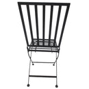 Set Tavolino e 2 Sedie Pieghevoli da Giardino in Metallo Bistrot Nero 