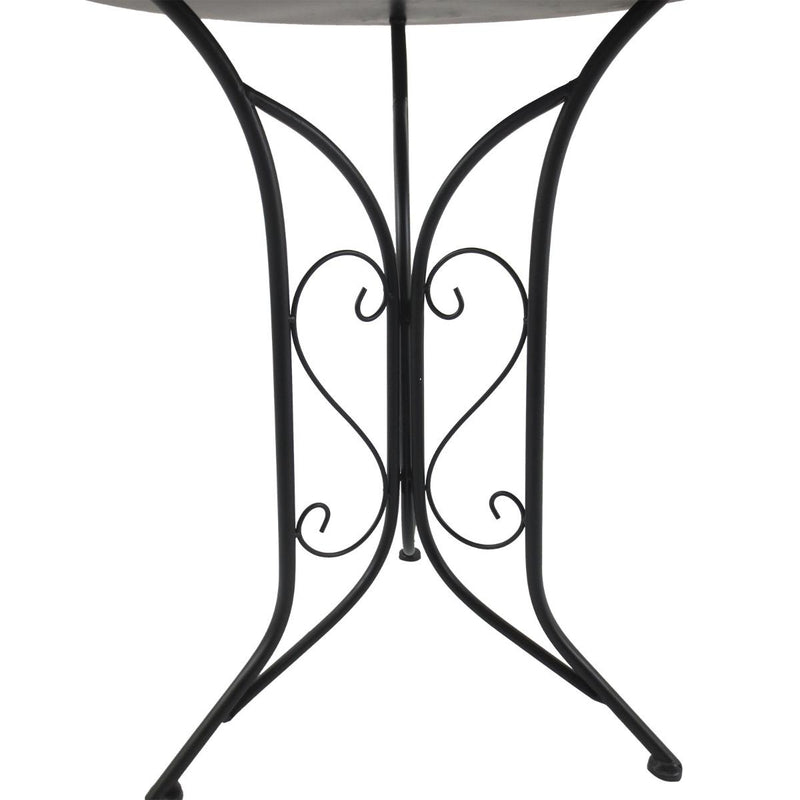 Set Tavolino e 2 Sedie da Giardino in Metallo Mosaico Blu Nero 