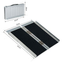 Rampa per Sedia a Rotelle Pieghevole Antiscivolo in Alluminio 61x72 cm 