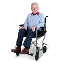 Sedia a Rotelle Pieghevole in Tubi di Ferro e Tessuto Oxford Nero ed Argento 92.5x62x98 cm 