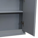 Specchio Armadietto da Bagno Pensile Doppia Porta con Ripiano Regolabile Grigio 48x14.5x45 cm 
