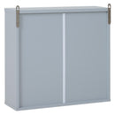Specchio Armadietto da Bagno Pensile Doppia Porta con Ripiano Regolabile Grigio 48x14.5x45 cm 