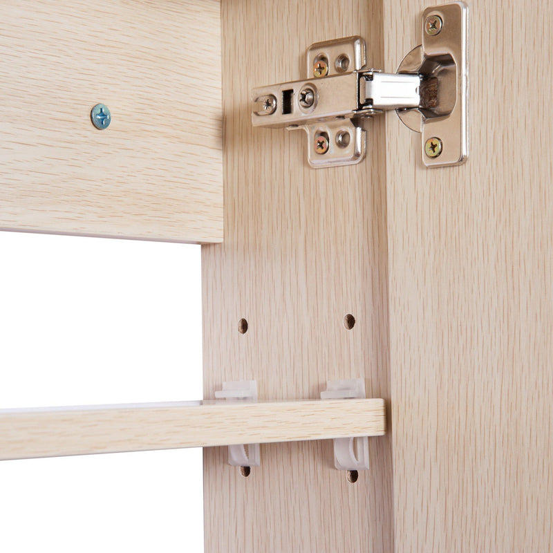 Specchio Armadietto da Bagno Pensile 3 Ripiani Interni in Legno Rovere 40x60x13,5 cm 