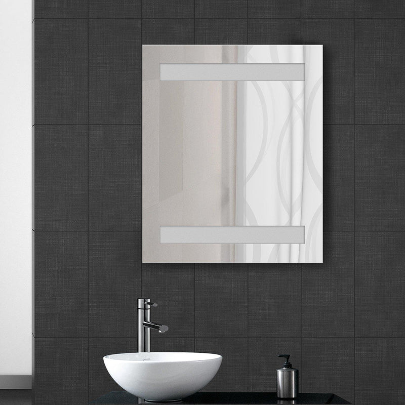 Specchio Armadietto da Bagno Pensile Illuminato con Luci LED 50x60x15 cm 
