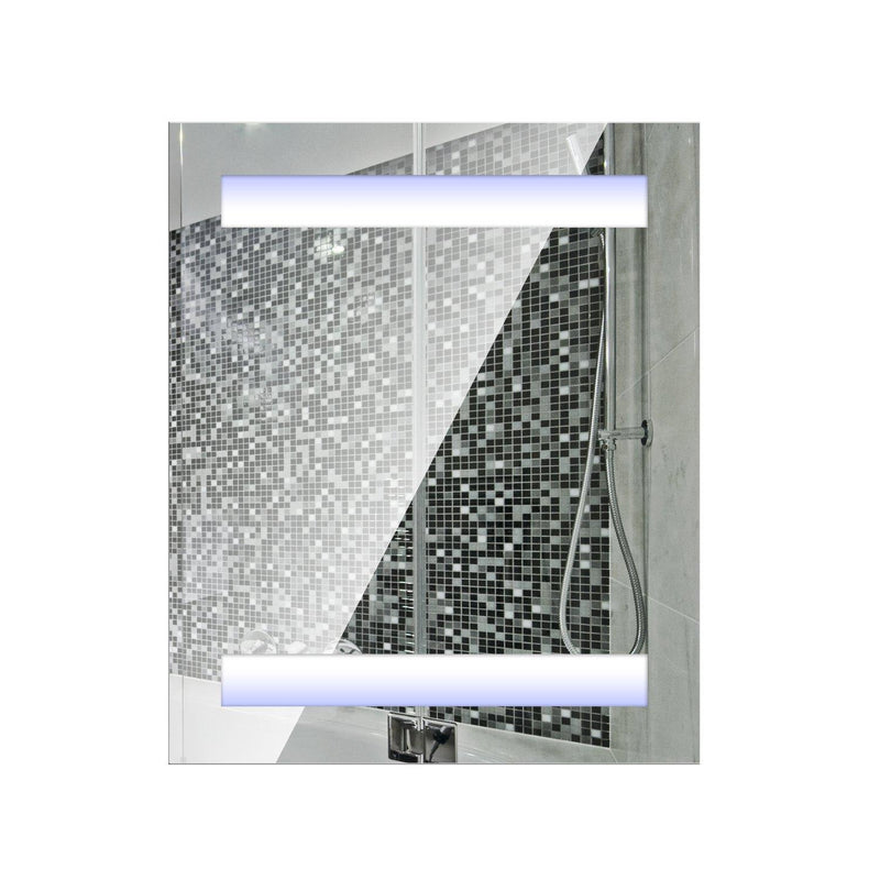 Specchio Armadietto da Bagno Pensile Illuminato con Luci LED 50x60x15 cm 