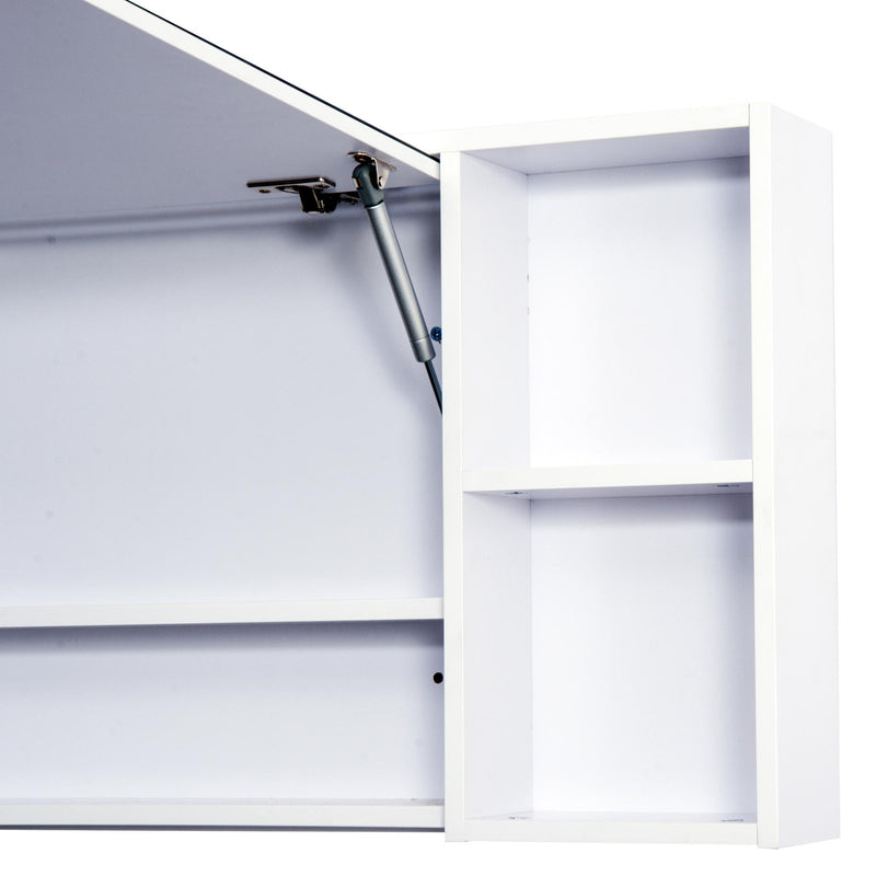 Specchio Armadietto da Bagno Pensile Bianco 90x50x12 cm 