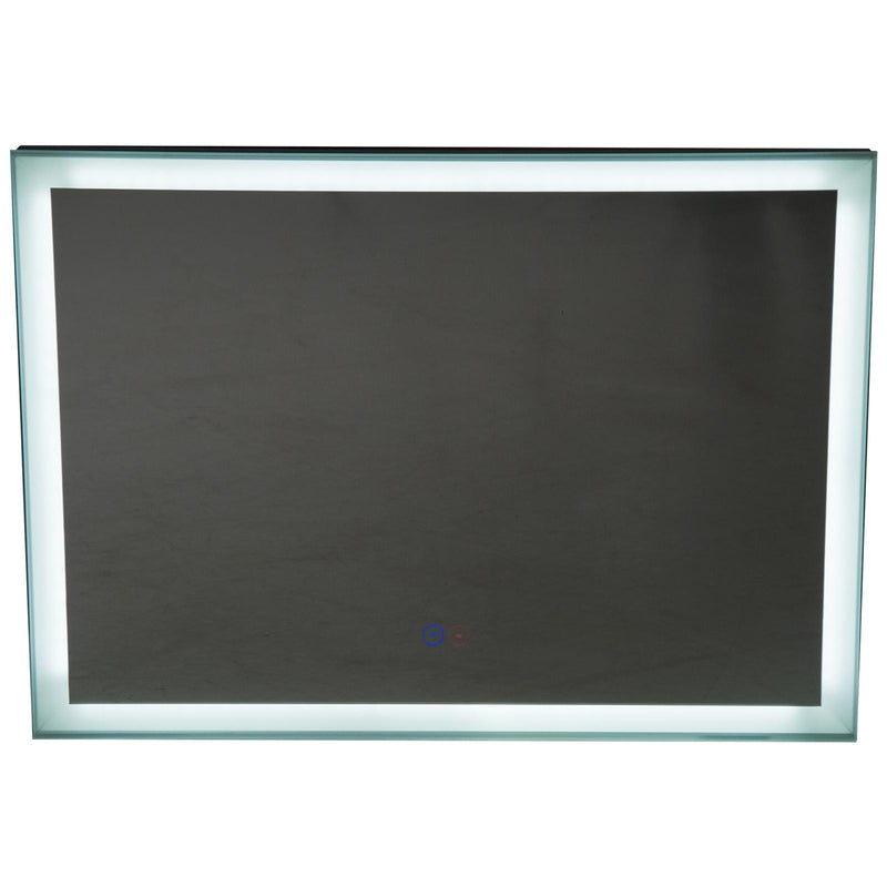 Specchio con Lampada Led e Antiappannamento in Alluminio Cromato Argento 80x60 cm 