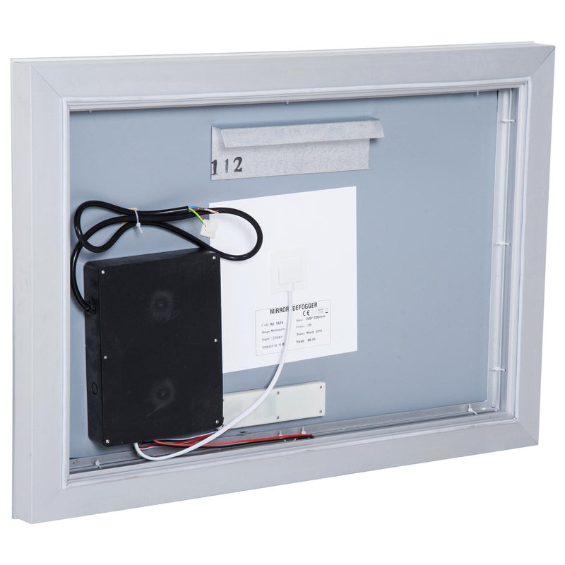 Specchio con Lampada Led e Antiappannamento in Alluminio Cromato Argento 80x60 cm 