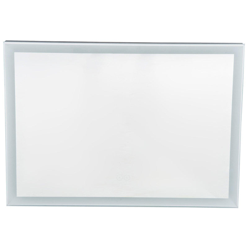 Specchio con Lampada Led e Antiappannamento in Alluminio Cromato Argento 80x60 cm 