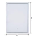 Specchio da Bagno con Illuminazione a LED e Interruttore Touch in Vetro e Alluminio 50x3x70 cm 