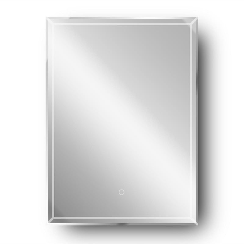 Specchio da Bagno con Illuminazione a LED e Interruttore Touch in Vetro e Alluminio 50x3x70 cm 