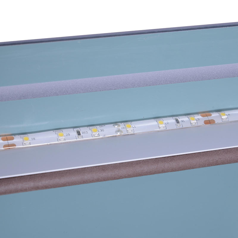 Specchio da Bagno con Illuminazione a LED e Interruttore Touch in Vetro e Alluminio 50x3x70 cm 