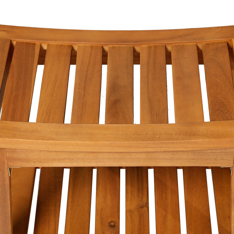 Sgabello Panchina da Bagno e Doccia in Legno di Acacia 53x35x43 cm 