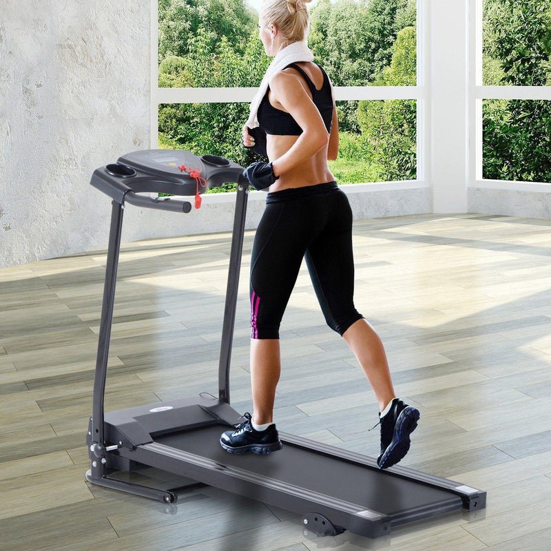 Tapis Roulant Elettrico con Schermo LCD Pieghevole 0.75 HP Nero 