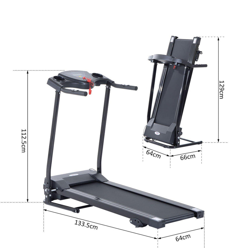 Tapis Roulant Elettrico con Schermo LCD Pieghevole 0.75 HP Nero 