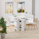 Tavolo Pieghevole Salvaspazio in Legno Bianco con Ruote 