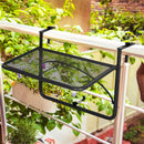 Tavolino Sospeso da Balcone Regolabile in Ferro Nero 60x56.5x45 cm 