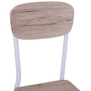 Set da Pranzo Tavolo con 2 Sedie in Legno e Metallo Bianco 