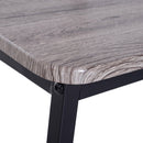 Set da Pranzo Tavolo e 4 Sedie in Acciaio e Legno Grigio 