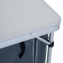 Tavolino da Campeggio Pieghevole con Ripiano Portavivande in Alluminio Bianco 