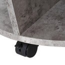 Tavolino da Caffè Rotondo con Ripiani in Legno Grigio Ø60x39.5 cm 