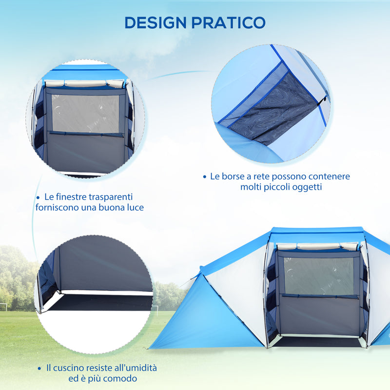 Tenda da Campeggio per 6 Persone 460x230x195 cm 