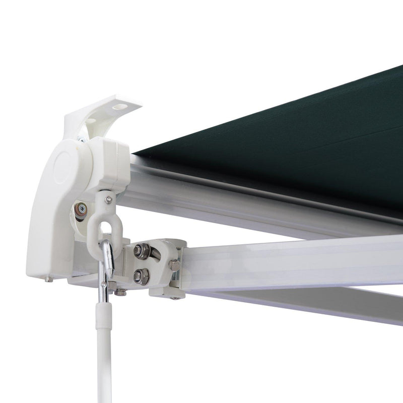 Tenda da Sole Avvolgibile Manuale a Parete Tessuto di Poliestere Verde 2.5x2m 