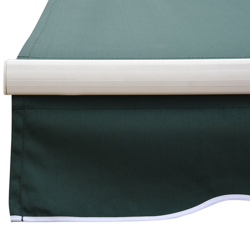 Tenda da Sole Avvolgibile Manuale a Parete Tessuto di Poliestere Verde 2.5x2m 