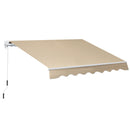 Tenda da Sole Avvolgibile Parasole a Parete Manuale Impermeabile Beige 2.5x2m 