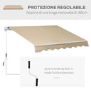 Tenda da Sole Avvolgibile Parasole a Parete Manuale Impermeabile Beige 2.5x2m 
