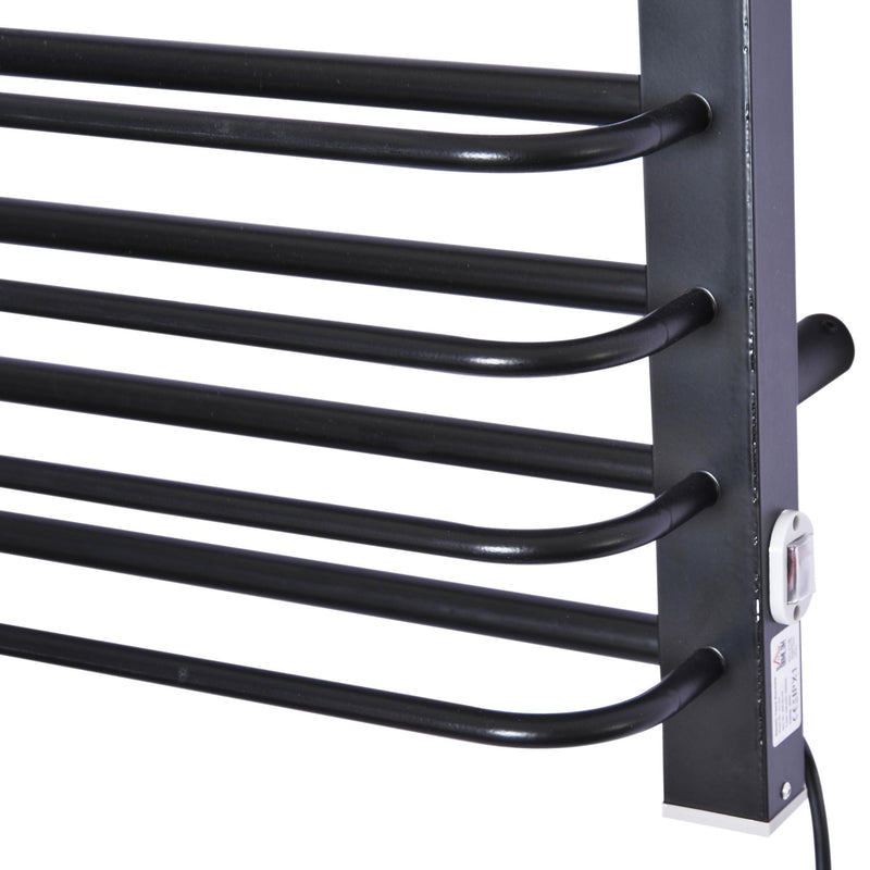 Scaldasalviette Elettrico 200W da Parete Nero 50x18x80 cm 