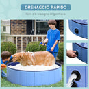 Piscina per Animali Domestici in Plastica Bordo Stabile 120x30 cm Blu 
