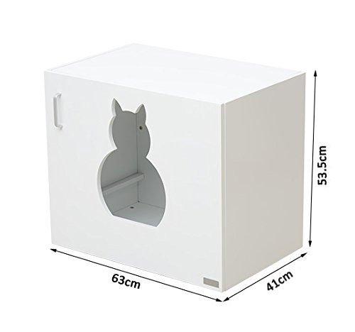 Lettiera per Gatti in MDF Bianco 63x53.5x41 cm 